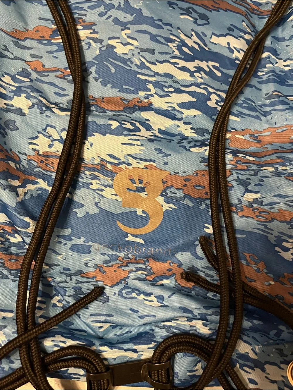GeckoBrands Blue Camo Waterproof Drawstring Backpack 10L